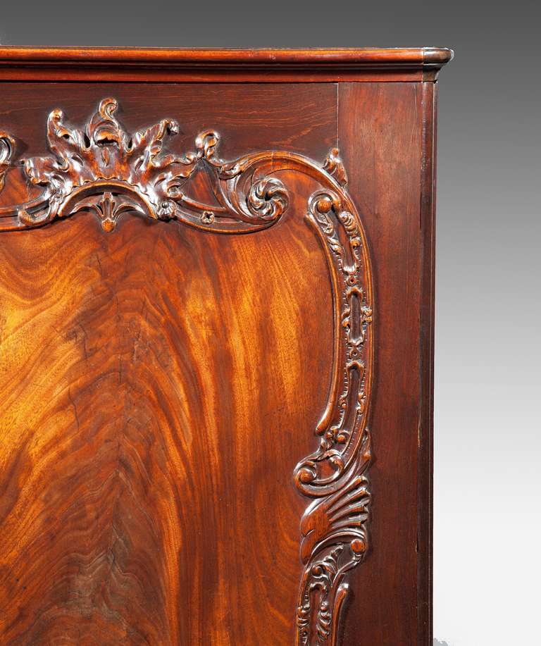 Mid-18th Century Georgian Chippendale Carved Mahogany Cabinet For Sale