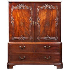 Georgian Chippendale Carved Mahogany Cabinet