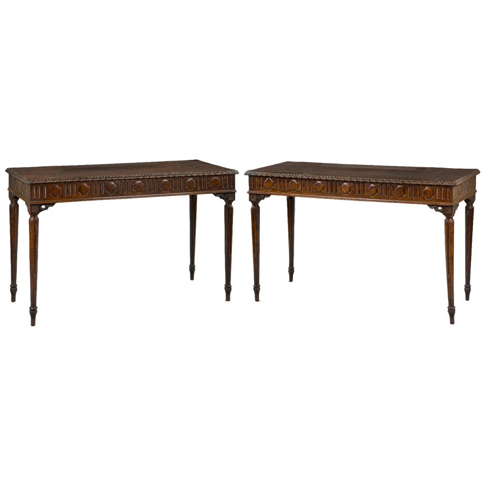 A Pair Of Italian Carved Consoles Tables