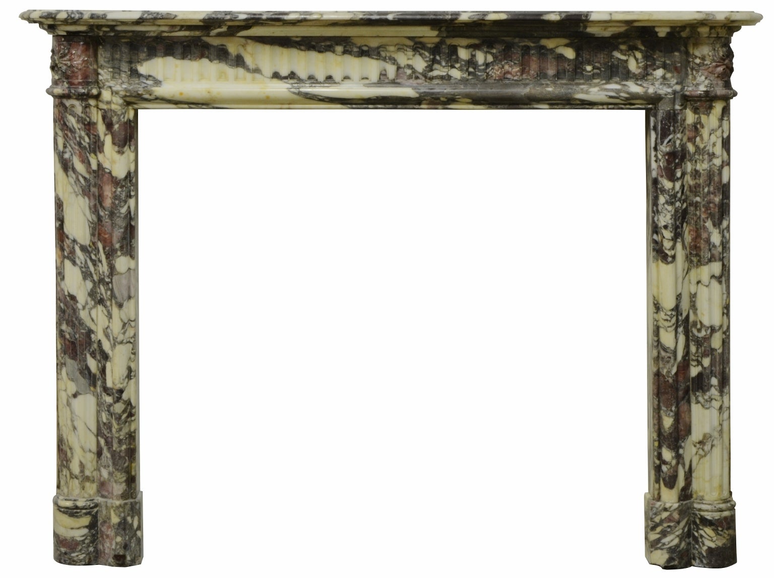 19th Century Rare Louis XVI Breche Violet Marble Fireplace