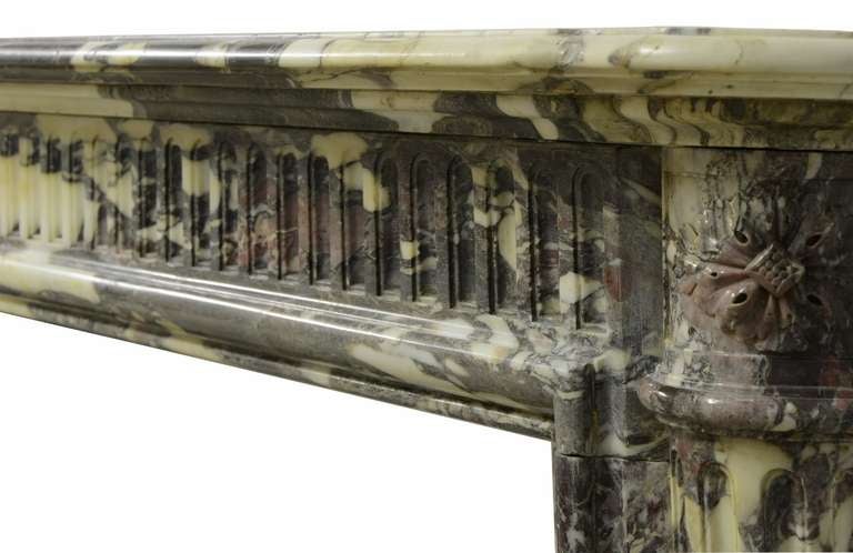 19th Century Rare Louis XVI Breche Violet Marble Fireplace In Excellent Condition In Haarlem, Noord-Holland