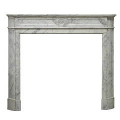 Arbescato White Marble French Louis XVI "Demilune" Fireplace 8