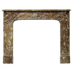 19th Century Rouge de Mazy Marble Louis XV Fireplace Mantel 9