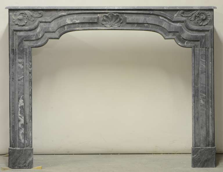 Dutch Louis XVI Fireplace Blue Turquain Marble In Excellent Condition In Haarlem, Noord-Holland