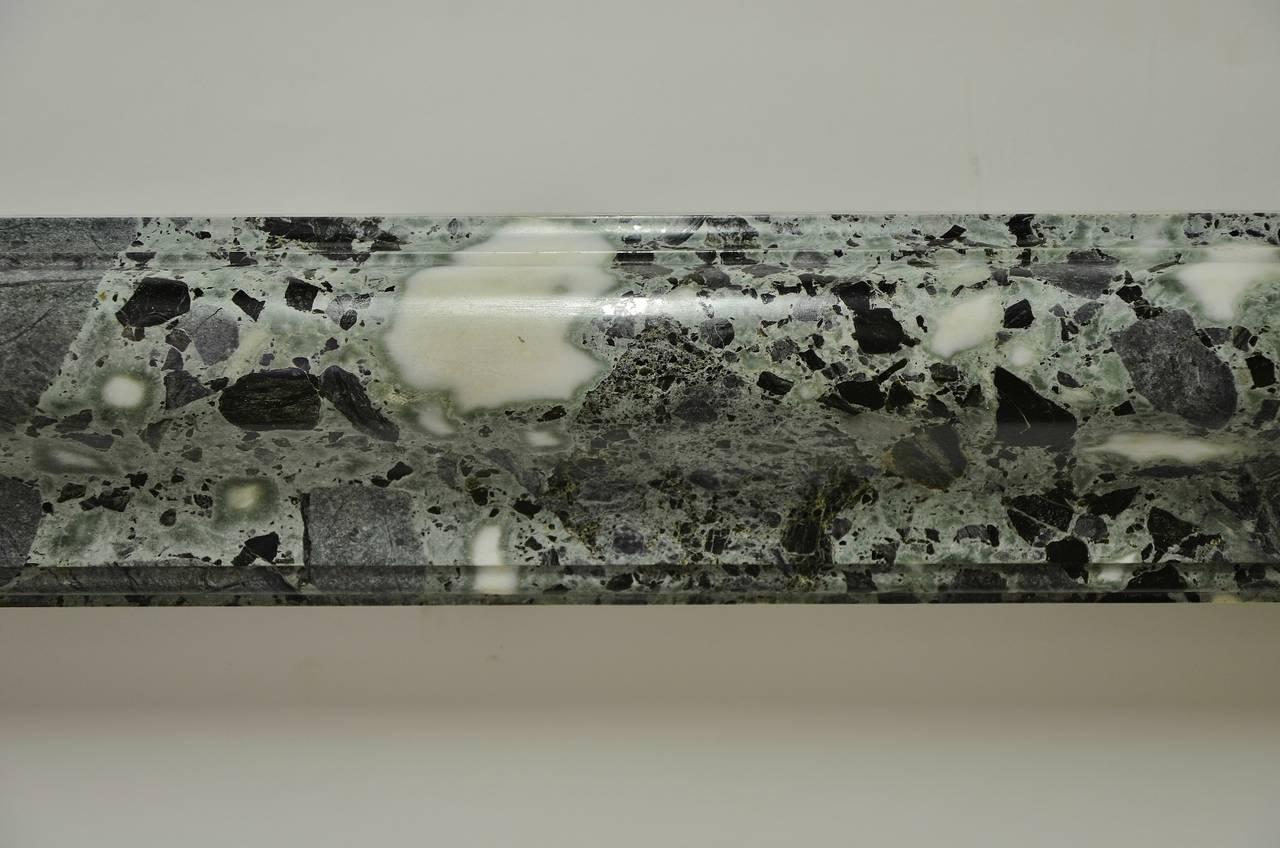 Rare "Vert Antique the Grece" Marble Bolection Fireplace Mantel