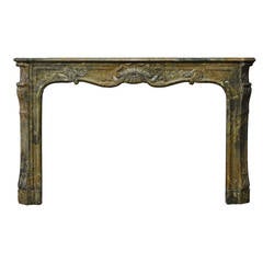 18th Century Large French Louis XIV Marble Chimneypiece in Rouge Royal