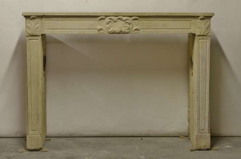 French 19th Century Louis XVI Limestone Fireplace For Sale