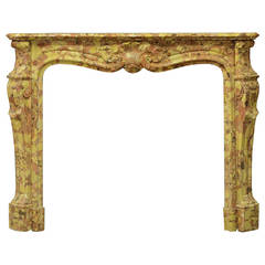 19th Century Breche d'Allepe Louis XV Fireplace Mantel 10