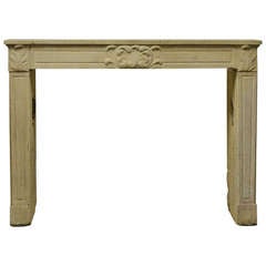 19th Century Louis XVI Limestone Fireplace 7
