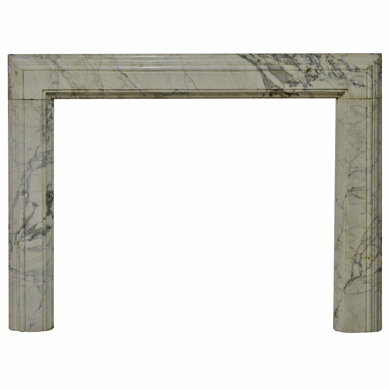 19th Century White Marble Bolection Fireplace Mantel