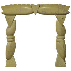 Unique Contemporary Limestone Fireplace, 20th Century 11