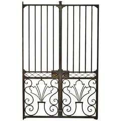 18th Century French Wrought Iron Gate with Key