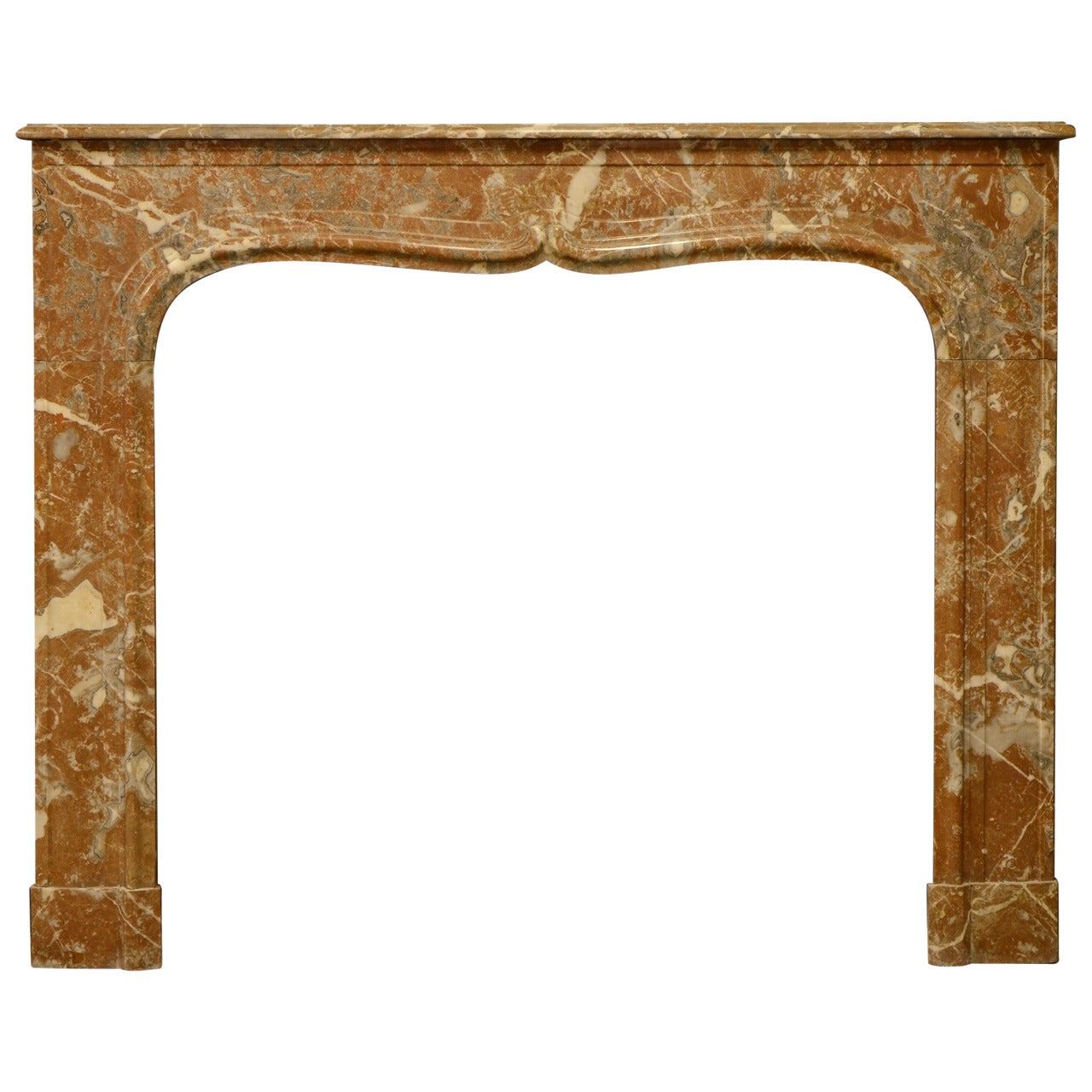 19th Century Red Marble Louis XIV Fireplace Mantel