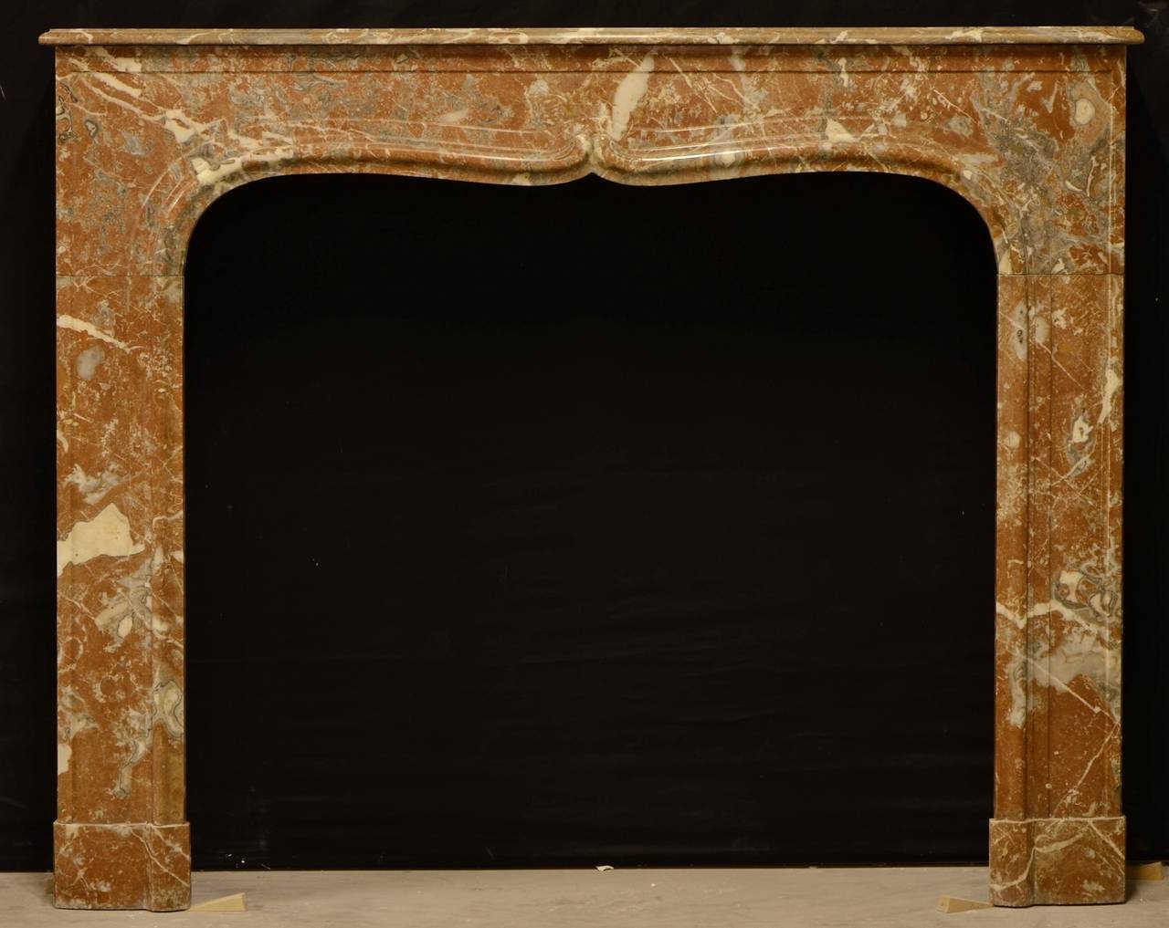 19th Century Red Marble Louis XIV Fireplace Mantel 1