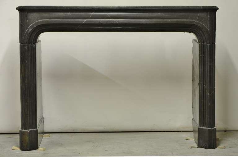 18th Century French Black Limestone Louis XIV Fireplace
