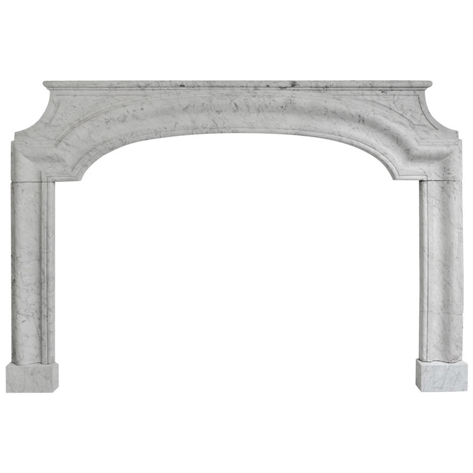 18th Century Dutch White Marble Bolection Fireplace Louis XIV For Sale