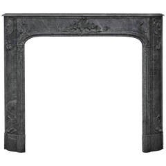 Rare Dutch 18th Century Regence Fireplace Mantel in Blue Venato Marble