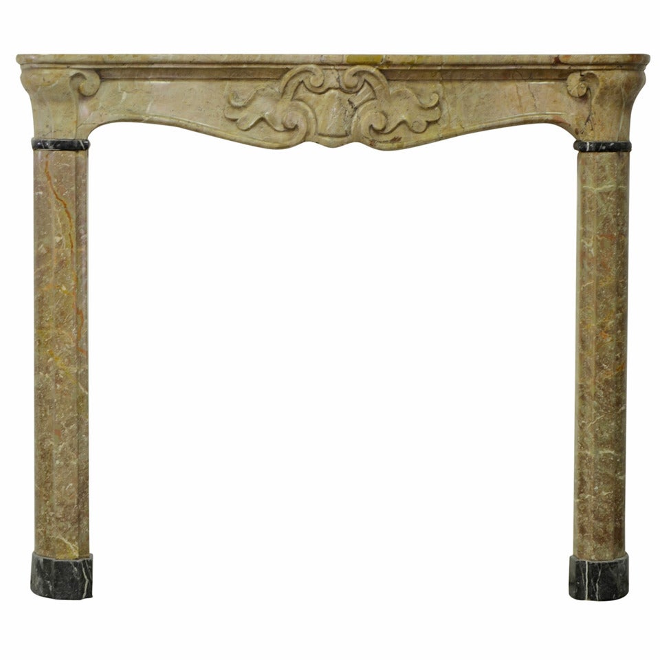 18th Century Louis XV Parisian Marble Fireplace Mantelpiece and