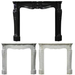 Trio of Antique French Pompadour Style Fireplaces