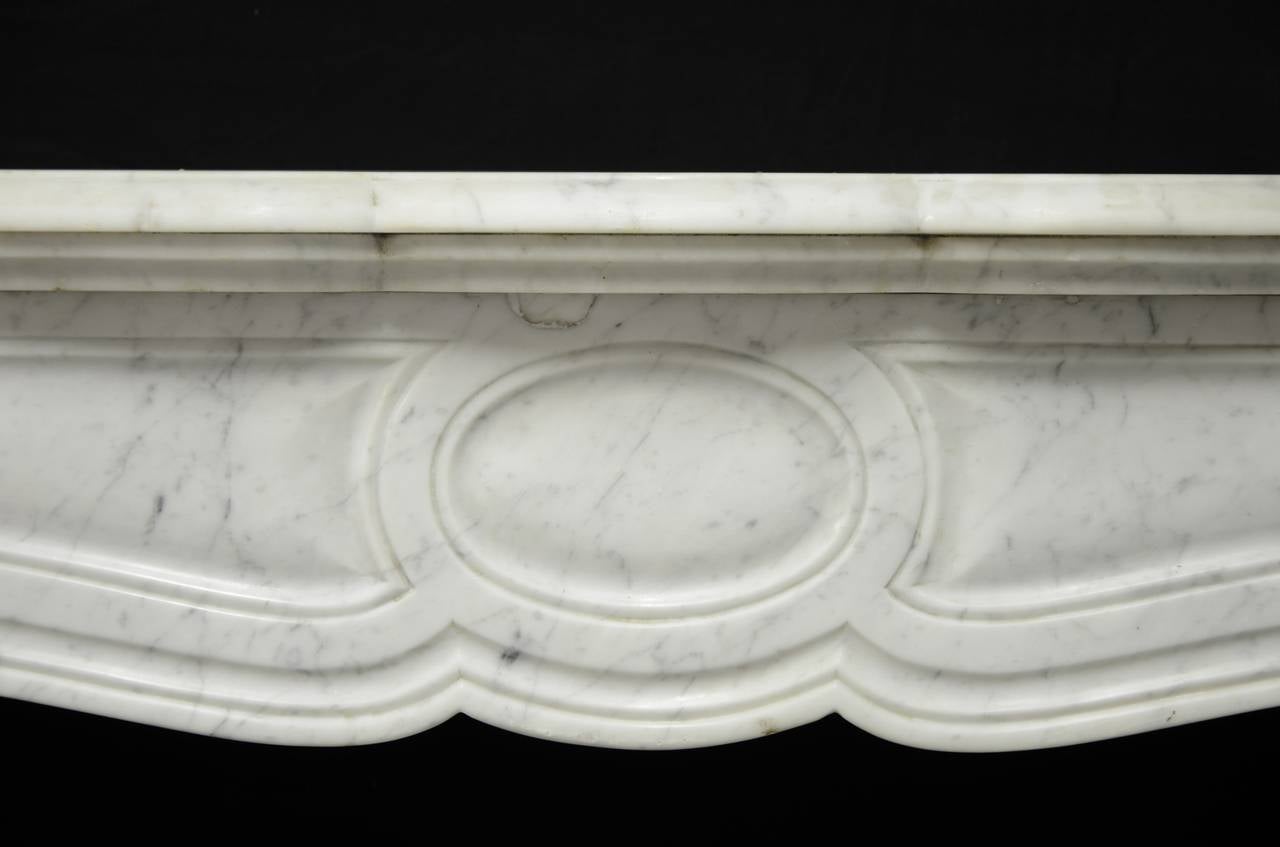 Marble Trio of Antique French Pompadour Style Fireplaces
