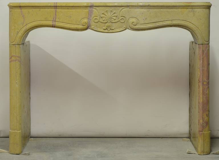Caminetto francese corton violine Luigi XV. Misure interne: 36,2 x 49,2 pollici (altezza x larghezza).