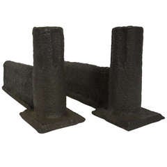 16th c. Column Shaped Antique Andirons 12
