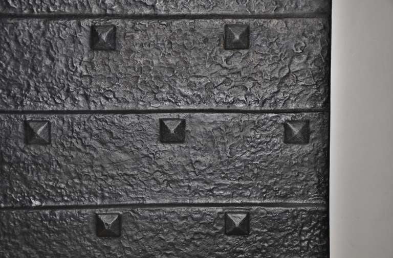 Cast Iron Rivitted Fireback Gothic Style 1