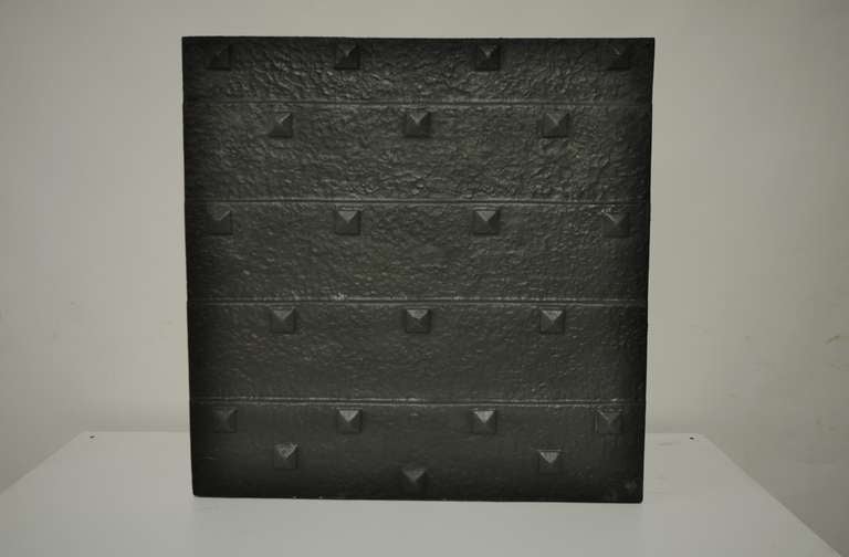 French Cast Iron Rivitted Fireback Gothic Style