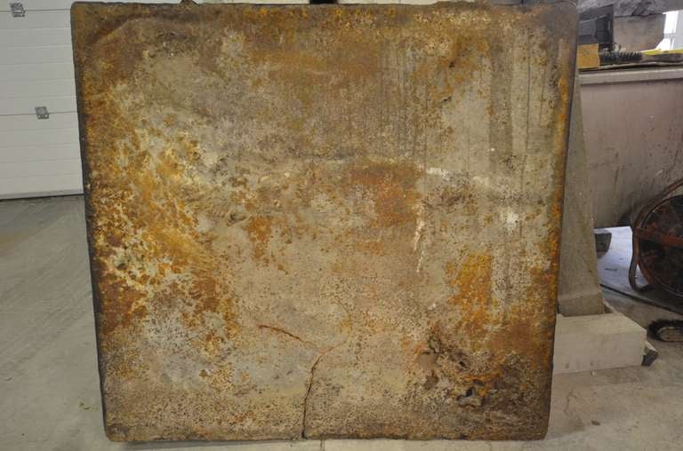 18th c. French Large Square Fireback For Sale 4