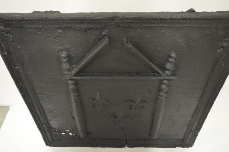 18th Century and Earlier 18th c. French Large Square Fireback For Sale