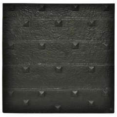 Cast Iron Rivitted Fireback Gothic Style
