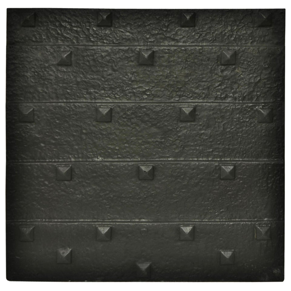 Cast Iron Rivitted Fireback Gothic Style