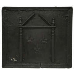 18th c. French Large Square Fireback 5