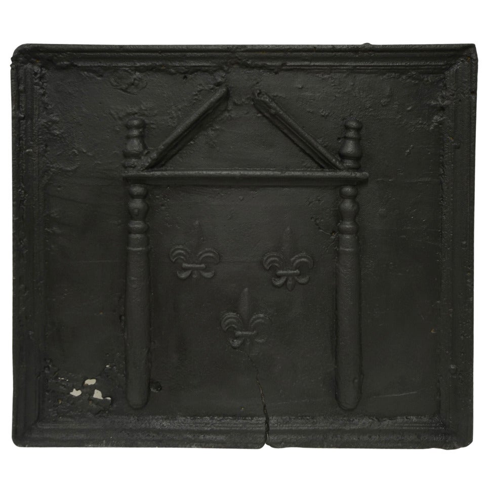18th c. French Large Square Fireback
