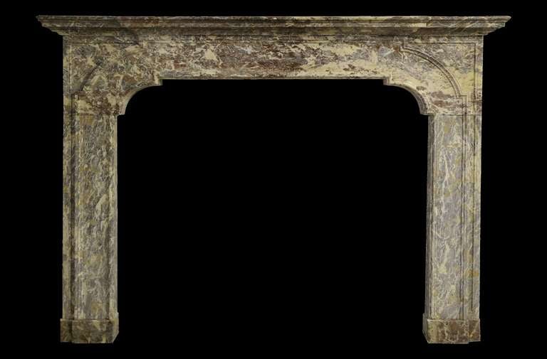 A marble 18th century large Dutch Louis XIV mantelpiece. 

Opening measurements: 51.6 x 58.5 inch (height x width).
