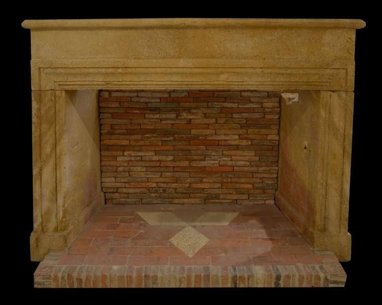 17th Century French Louis XIII Limestone Mantelpiece