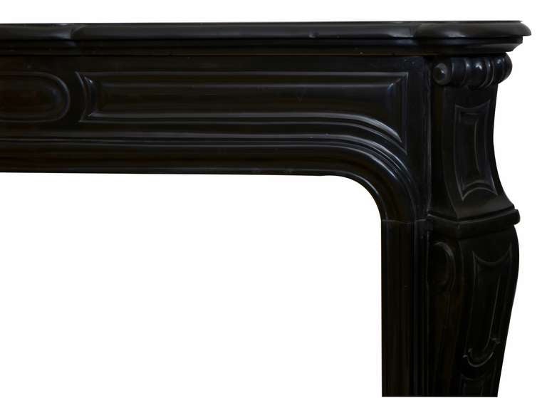 19th Century Louis XV Pompadour Style Black Marble Fireplace 2