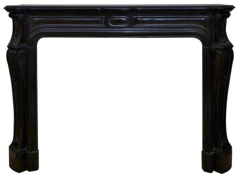 19th Century Louis XV Pompadour Style Black Marble Fireplace 3