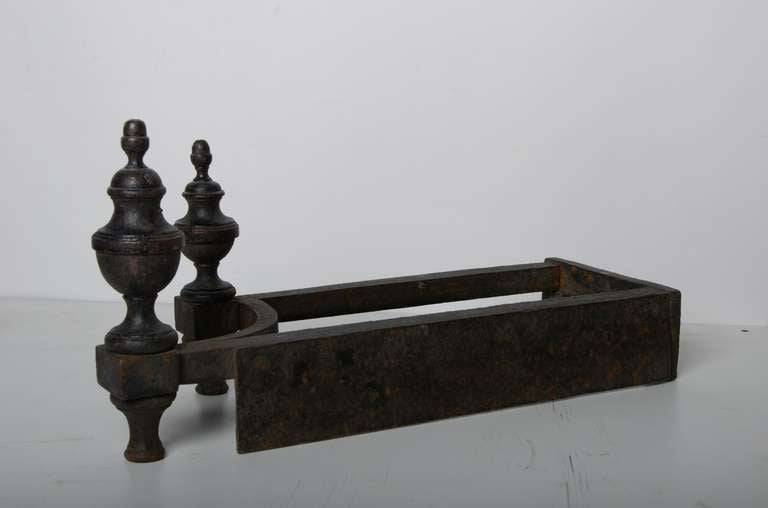 18th c. Louis XIV Antique Andirons French Cast Iron 4