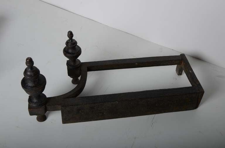 18th c. Louis XIV Antique Andirons French Cast Iron 5