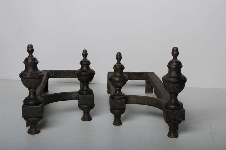 Very lovely decorative pair of French antique andirons.

Perfect condition.