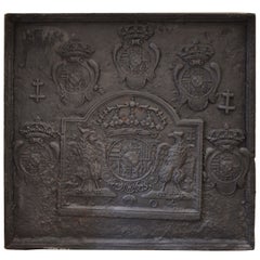 18th Century Large Fireback - Coat of Arms Lorraine from 1704