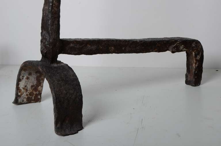 18th Century and Earlier 17-18th C.   Andirons In The Gothic Manner For Sale
