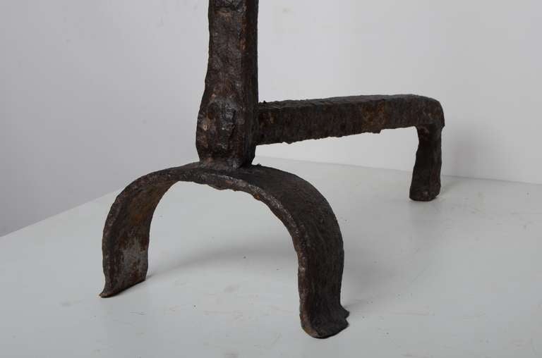 17-18th C.   Andirons In The Gothic Manner For Sale 1