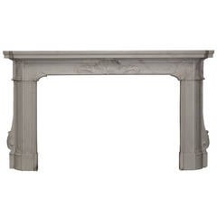 Unique 19th Century White Marble Antique Fireplace 1