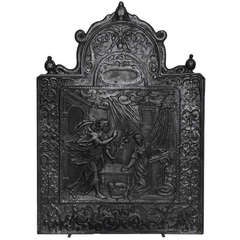 17th c. Antique Fireback Annunciation To The Blessed Virgin Mary 3