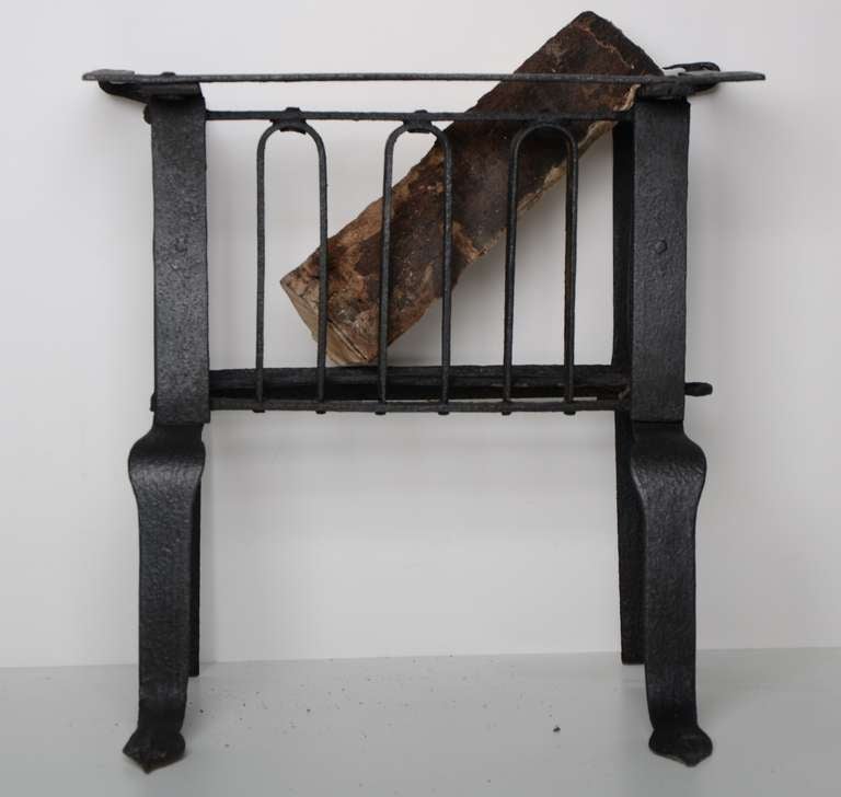 Dutch 17th c. Small Wrought Iron Fire Grate For Sale