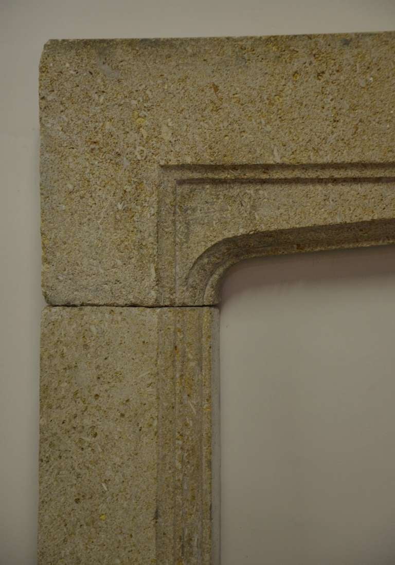 Limestone 19th c. Fireplace In The Tudor Manner