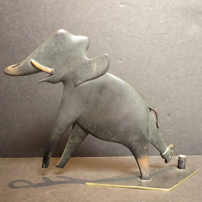 Bronze Elephant Sculpture by Karl Hagenauer In Good Condition In North Hollywood, CA