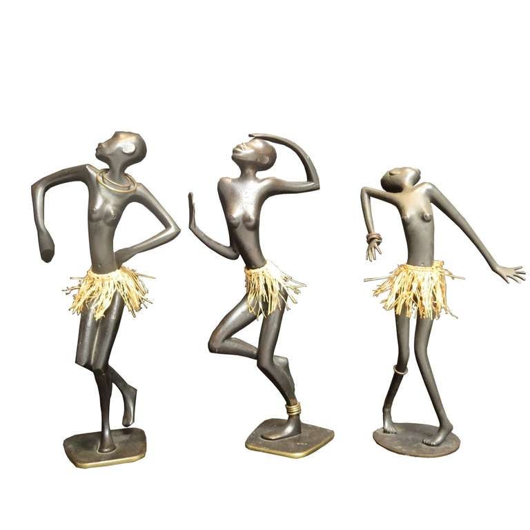 Bronze African Dancer Sculpture by Karl Hagenauer In Good Condition In North Hollywood, CA